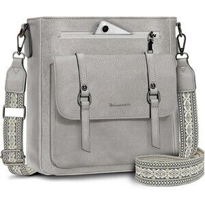 Women’s Grey Leather Waterproof Travel Crossbody and Shoulder Bags